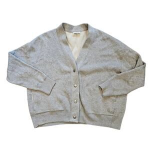 Armedangels Light Gray Snap Front Cotton Blend Heavy Sweater Medium US 10